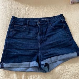 AE Curvy Super High-Rise Shortie Denim Shorts